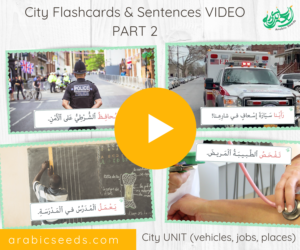 Arabic City flashcards and sentences Video part 2 - City Arabic themed unit vehicles, jobs, places - Arabic Seeds